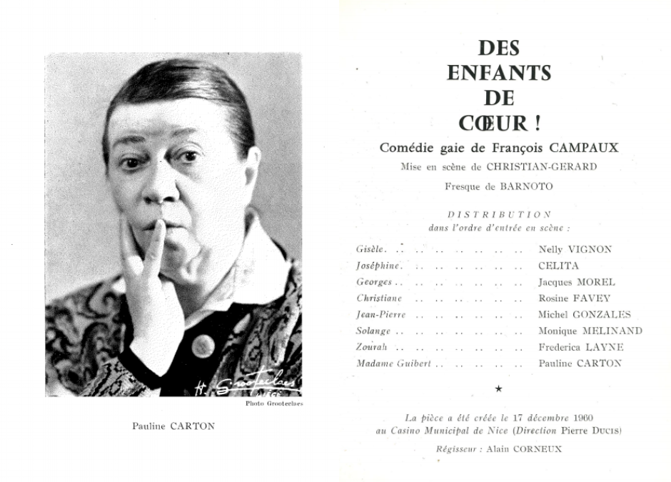 Archives du Théâtre Michel : zoom sur Pauline Carton