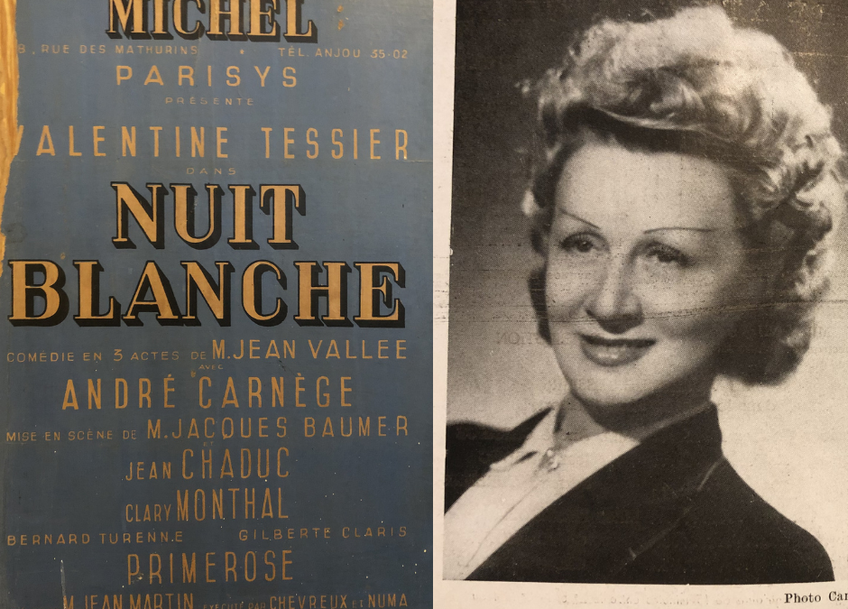 Archives du Théâtre Michel : zoom sur Valentine Tessier